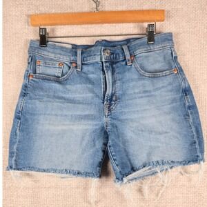 Gap Denim Shorts Womens 27 4R Light Wash Mid Rise 5 Inch Inseam Frayed Hem Raw